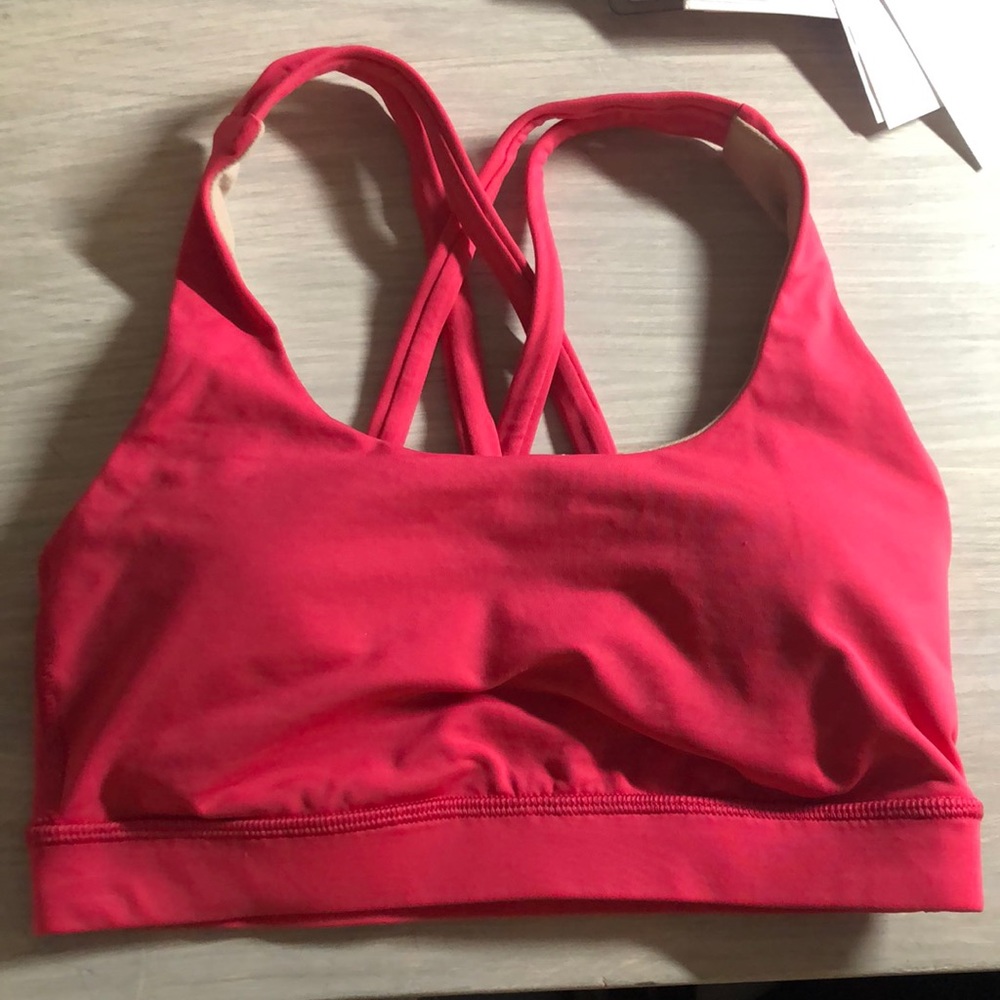Pink lulu lemon sports bra size 4